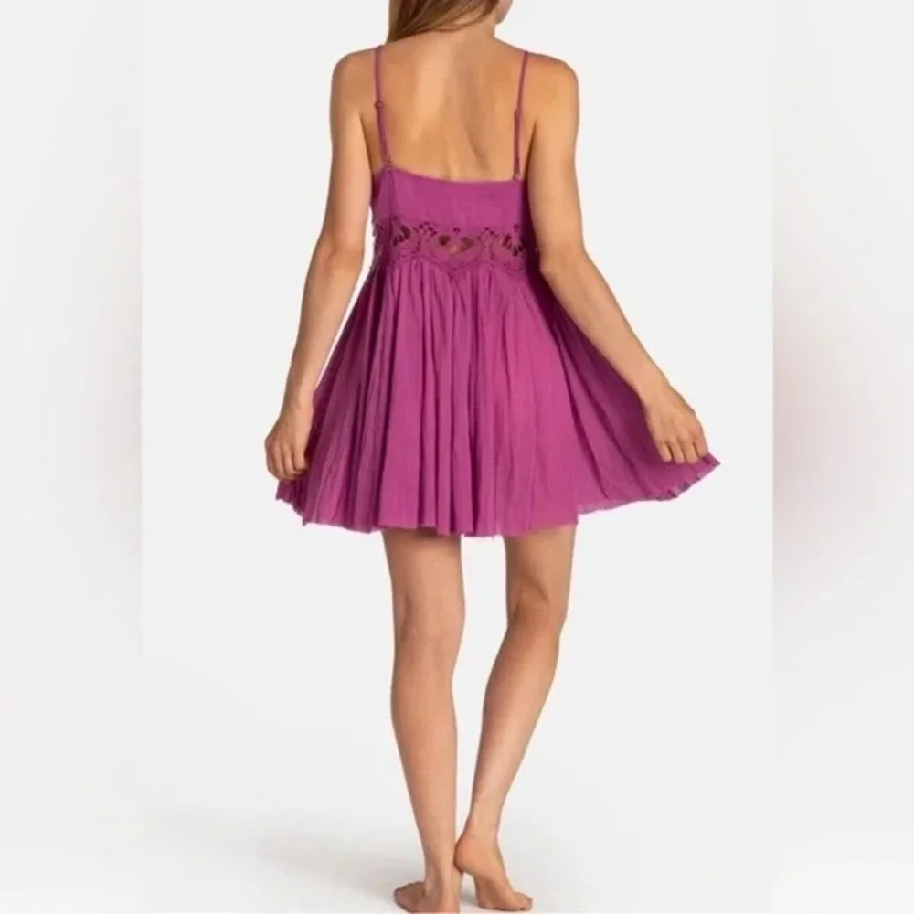 Free People Ilektra Mini Slip Dress Dahlia Mauve - Picture 2 of 5